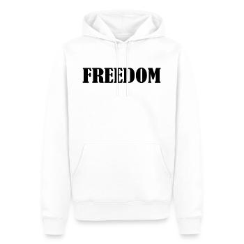 Freedom - Männer Premium Bio Hoodie - Weiß - Vorne - Nico (187cm)