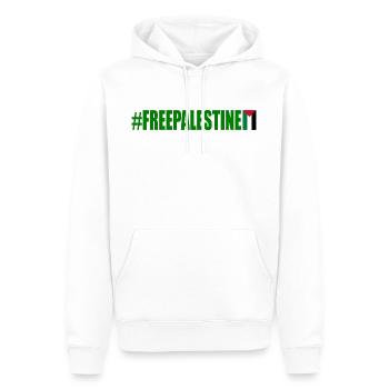 Free palestine - Sweat à capuche Premium bio Homme - blanc - Devant - Nico (187cm)