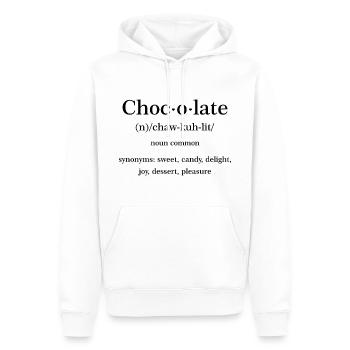Citation chocolat - Sweat à capuche Premium bio Homme - blanc - Devant - Nico (187cm)