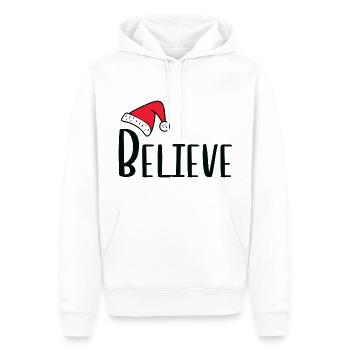 Croyez le Père Noël - Sweat à capuche Premium bio Homme - blanc - Devant - Nico (187cm)