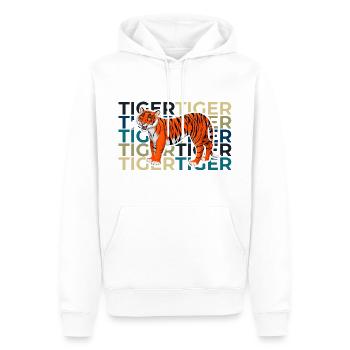 Tiger Power Design – Wild & Colorful - Men’s Premium Organic Hoodie - white - Front - Nico (187cm)