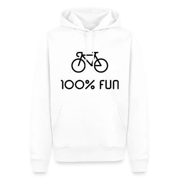Rennrad – 100% Fun (Fahrrad / Black) - Männer Premium Bio Hoodie - Weiß - Vorne - Nico (187cm)