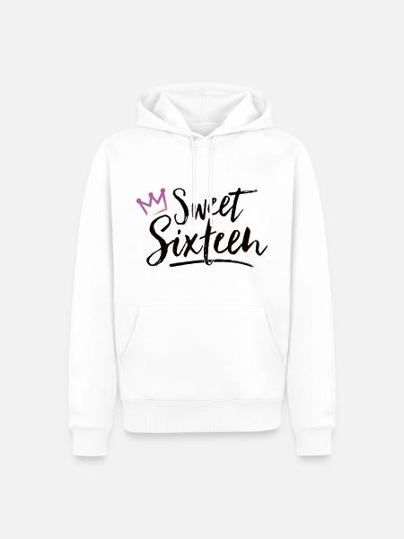 16 Geburtstag Mädchen Sechzehn Sweet Sixteen - Männer Premium Bio Hoodie - Weiß
