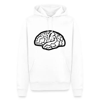 Gehirn, Brain - Männer Premium Bio Hoodie - Weiß - Vorne - Nico (187cm)