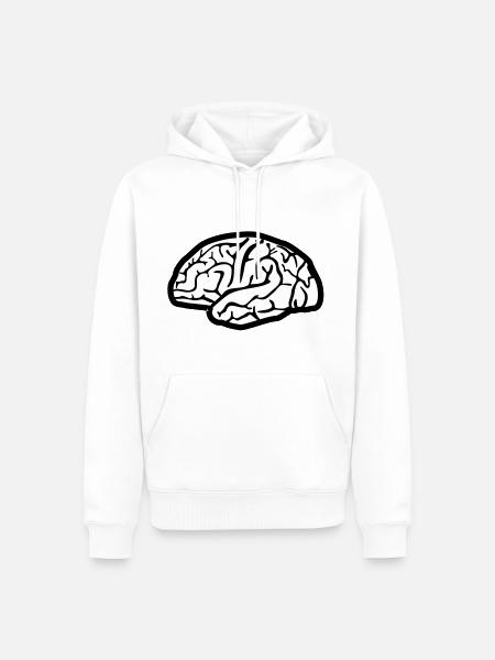 Brain, Brains - Men’s Premium Organic Hoodie - white