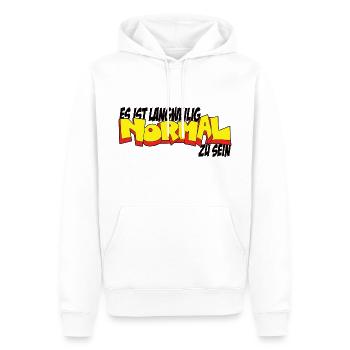 It's boring to be normal - Men’s Premium Organic Hoodie - white - Front - Nico (187cm)