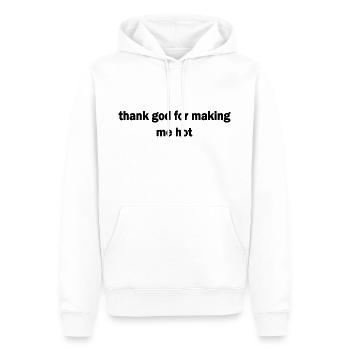 thank god for making me hot - Sweat à capuche Premium bio Homme - blanc - Devant - Nico (187cm)