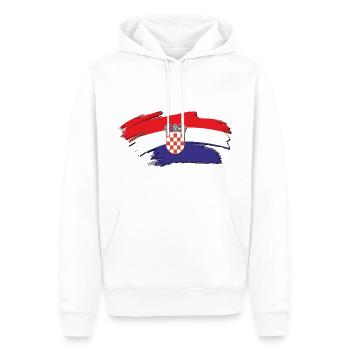 Kroatien - Croatia Flagge - Männer Premium Bio Hoodie - Weiß - Vorne - Nico (187cm)