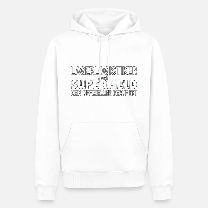 Super-héros du logisticien d’entrepôt - Sweat à capuche Premium bio Homme - blanc