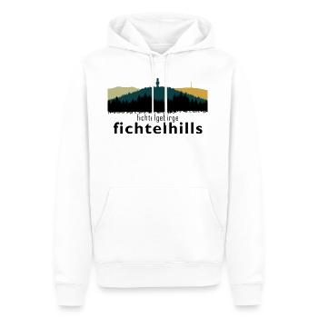 Fichtelgebirge Kösseine Schneeberg Ochsenkopf - Sweat à capuche Premium bio Homme - blanc - Devant - Nico (187cm)
