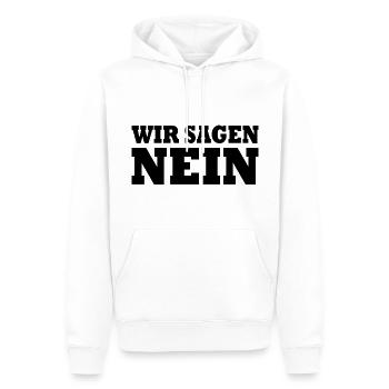 Wir sagen nein - Männer Premium Bio Hoodie - Weiß - Vorne - Nico (187cm)