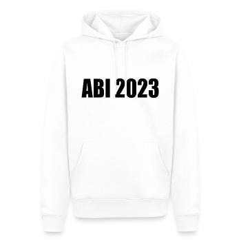 Abi 2023 - Männer Premium Bio Hoodie - Weiß - Vorne - Nico (187cm)
