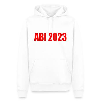 Abi 2023 - Männer Premium Bio Hoodie - Weiß - Vorne - Nico (187cm)