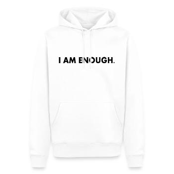 I am enough - Männer Premium Bio Hoodie - Weiß - Vorne - Nico (187cm)