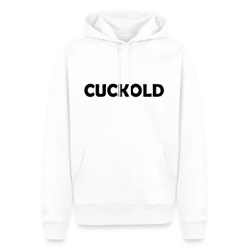 Cuckold - Sweat à capuche Premium bio Homme - blanc - Devant - Nico (187cm)