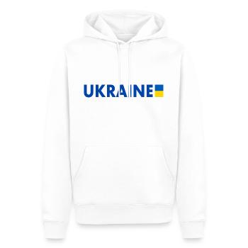 Ukraine - Sweat à capuche Premium bio Homme - blanc - Devant - Nico (187cm)