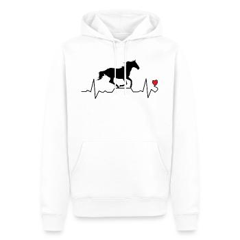 Pferd Herzschlag Herz Puls Frequenz - Männer Premium Bio Hoodie - Weiß - Vorne - Nico (187cm)