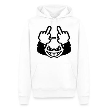 Stinkefinger Emoticon (fuck off / fuck you) - Männer Premium Bio Hoodie - Weiß - Vorne - Nico (187cm)