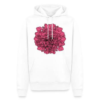 Fleur rose - Sweat à capuche Premium bio Homme - blanc - Devant - Nico (187cm)