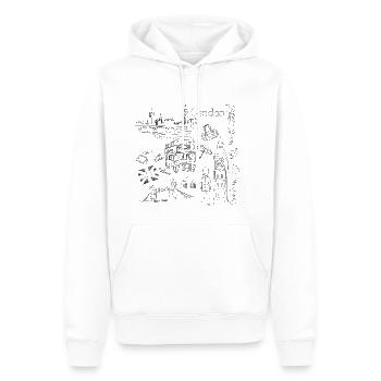 Londres - Sweat à capuche Premium bio Homme - blanc - Devant - Nico (187cm)