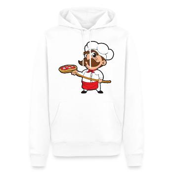 Pizza Baker Pizzeria Italie - Sweat à capuche Premium bio Homme - blanc - Devant - Nico (187cm)
