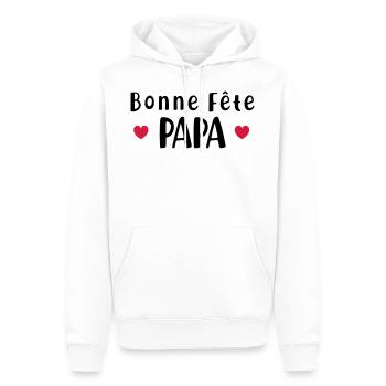 Bonne fête papa - Sweat à capuche Premium bio Homme - blanc - Devant - Nico (187cm)