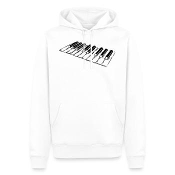 Piano, piano, clavier - Sweat à capuche Premium bio Homme - blanc - Devant - Nico (187cm)