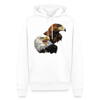 Pygargue à tête blanche et aigle royal - Sweat à capuche Premium bio Homme - blanc - Devant - Nico (187cm)