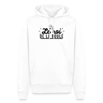 le roi de la boule. t shirt pétanque bouliste - Sweat à capuche Premium bio Homme - blanc - Devant - Nico (187cm)