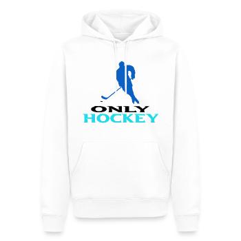 le hockey - Sweat à capuche Premium bio Homme - blanc - Devant - Nico (187cm)