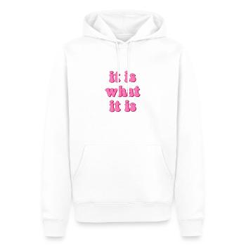 it is what it is - Men’s Premium Organic Hoodie - white - Front - Nico (187cm)