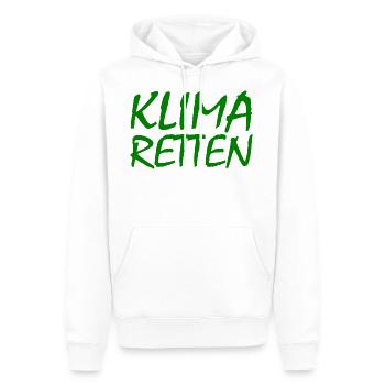 Klima retten - Männer Premium Bio Hoodie - Weiß - Vorne - Nico (187cm)