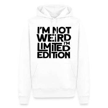 Je ne suis pas bizarre, je suis une édition limitée # - Sweat à capuche Premium bio Homme - blanc - Devant - Nico (187cm)