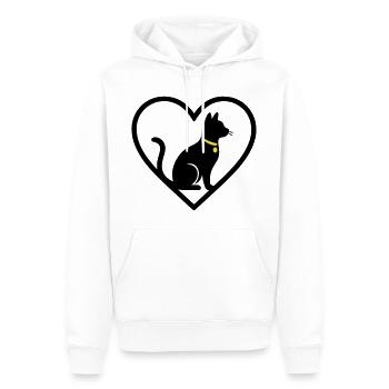 Katze Herz Silhouette Niedlicher Haustierliebhaber - Männer Premium Bio Hoodie - Weiß - Vorne - Nico (187cm)