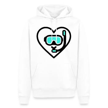 Herztauchen – Leidenschaft für das Meer - Männer Premium Bio Hoodie - Weiß - Vorne - Nico (187cm)