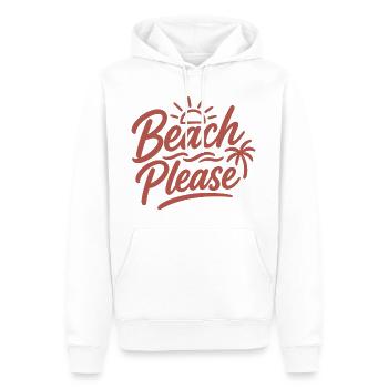 Plage, s’il vous plaît, Sunset Palm - Sweat à capuche Premium bio Homme - blanc - Devant - Nico (187cm)