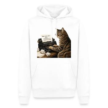 Romanautor Cat - Männer Premium Bio Hoodie - Weiß - Vorne - Nico (187cm)