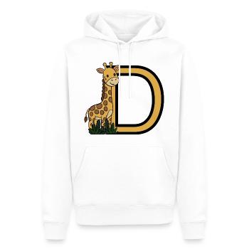 Giraffe mit Buchstaben D - Männer Premium Bio Hoodie - Weiß - Vorne - Nico (187cm)
