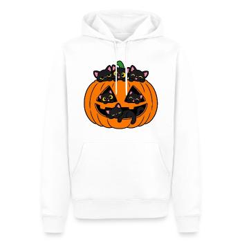 Katzen in einem Halloween-Kürbis - Männer Premium Bio Hoodie - Weiß - Vorne - Nico (187cm)