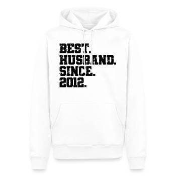 Bester Ehemann seit 2012, Geschenk zum 11-jährigen Jubiläum - Männer Premium Bio Hoodie - Weiß - Vorne - Nico (187cm)