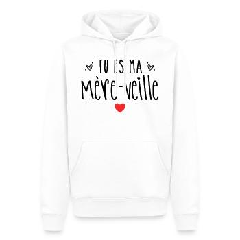 Jeux De Mots Fête Des Mères Cadeau Maman - Sweat à capuche Premium bio Homme - blanc - Devant - Nico (187cm)