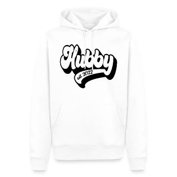 2022 - zukünftiger Ehemann, Verlobungspartei - Männer Premium Bio Hoodie - Weiß - Vorne - Nico (187cm)