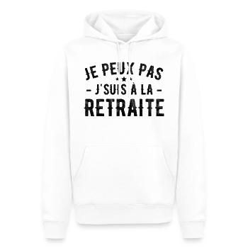 Ich kann nicht, ich bin im Ruhestand - Männer Premium Bio Hoodie - Weiß - Vorne - Nico (187cm)