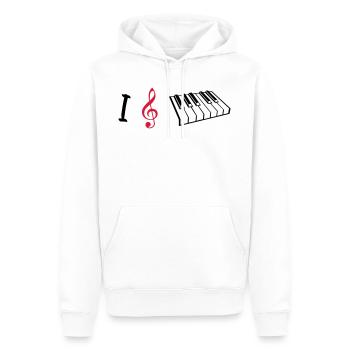 I love Piano, Klavier - Männer Premium Bio Hoodie - Weiß - Vorne - Nico (187cm)