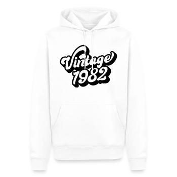 Millésime 1982, 40 ans, cadeau de 40e anniversaire - Sweat à capuche Premium bio Homme - blanc - Devant - Nico (187cm)