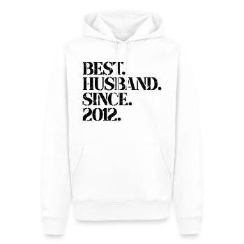 Bester Ehemann seit 2012, Geschenk zum 11-jährigen Jubiläum - Männer Premium Bio Hoodie - Weiß - Vorne - Nico (187cm)