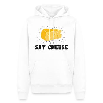 Dites fromage - Sweat à capuche Premium bio Homme - blanc - Devant - Nico (187cm)