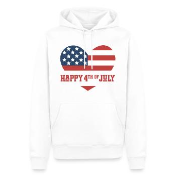 Joyeux 4 juillet - Sweat à capuche Premium bio Homme - blanc - Devant - Nico (187cm)