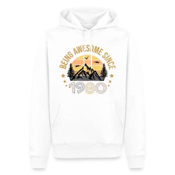 Being Awesome Since 1980 - Geschenkidee - Männer Premium Bio Hoodie - Weiß - Vorne - Nico (187cm)