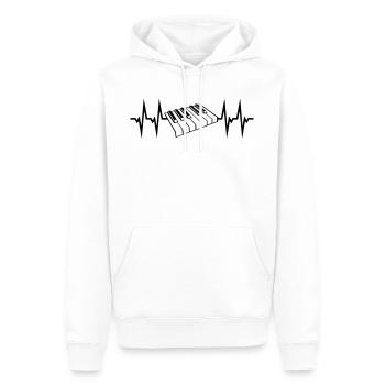 Piano, battement de coeur de clavier de piano - Sweat à capuche Premium bio Homme - blanc - Devant - Nico (187cm)